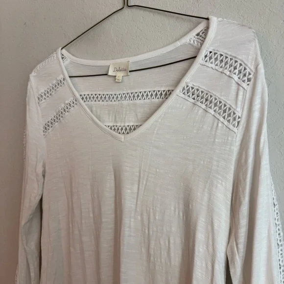 Anthropologie Deletta white long sleeve top small - Picture 4 of 8